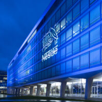 Nestlé Headquarter in Vevey at night